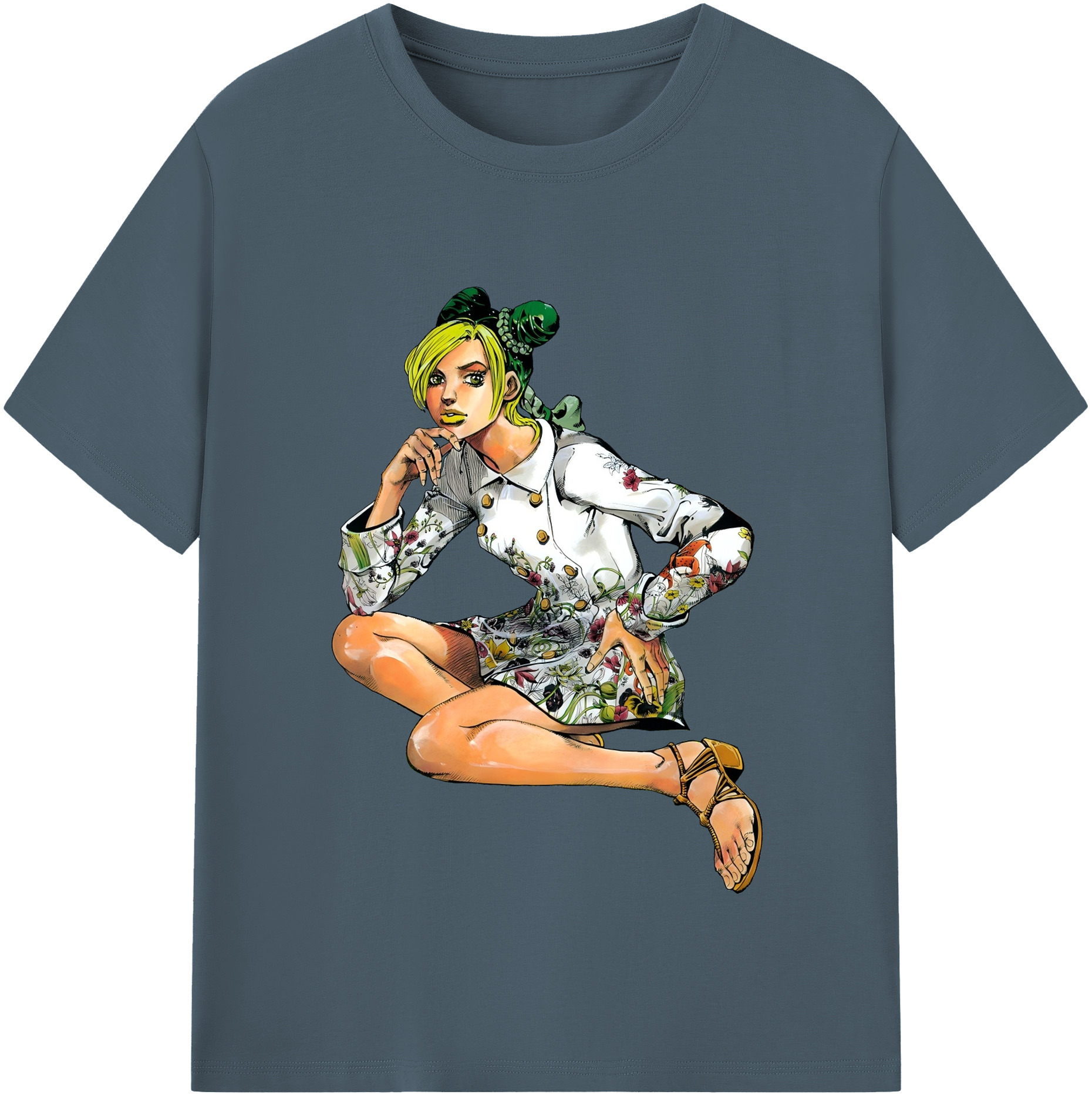 （画像用） "ジョジョの奇妙な冒険 くうじょう ジョリーン JoJo's Bizarre Adventure Jolyne Cujoh " 綿100％半袖Tシャツ（フロントプリント）